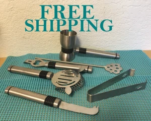 CLEARANCE ***6 Piece ~ Stainless Steel Bar Set - Picture 1 of 8