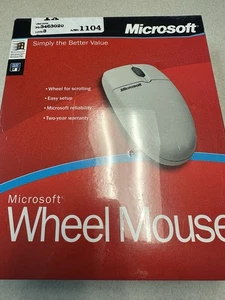 Vintage Microsoft Wheel Mouse Serial Port PS/2 Windows 2000 NT 98  NEW SEALED - Picture 1 of 4