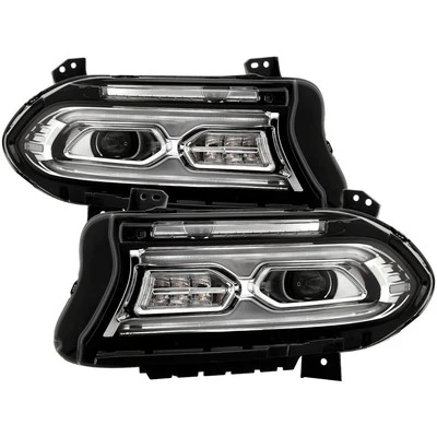 For Dodge Charger 15-23 Headlights Driver & Passenger Side Black/Chrome Light Foto 1 de 4
