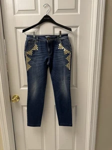 Damenjeans Versace Collection goldverziert flach Nieten Größe 28 - Bild 1 von 7