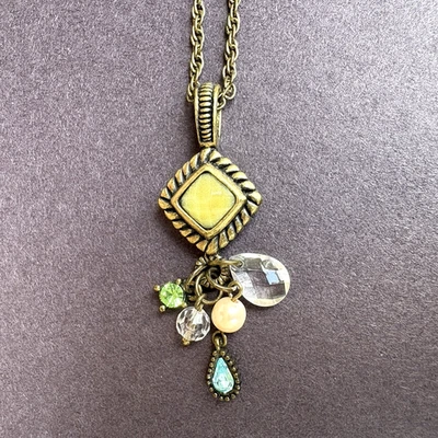 Collar Colgante Lia Sophia Meltaway Antiguo Tono Dorado Imitación Perla Cristales 16" Foto 1 de 4