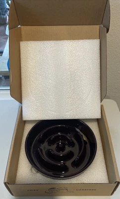LE TAUCI 6" Eggplant Purple Ceramic Dog Bowl Anti Slip Maze Slow Feeder NEW NIB - Image 1 of 4