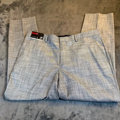 J Ferrar Slim Fit Dress Pants Light Gray Black Stretch Comfort Mens 38x30" NWT - Image 1 of 4