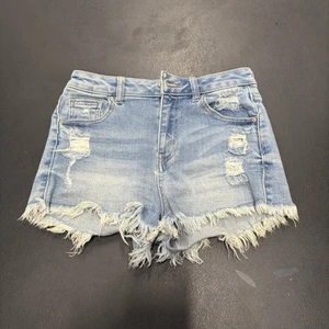 Wax Jeans Jean Shorts Size Small Light Blue Distressed - Picture 1 of 6