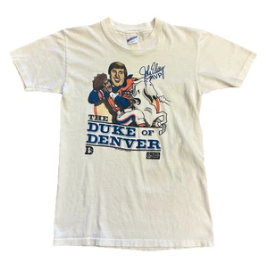 VTG THE DUKE OF DENVER BRONCOS JOHN ELWAY MVP 1988 SHIRT FOOTBALL NFL SZ M (43) - Picture 1 of 5