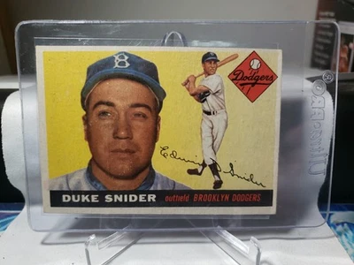 Base de béisbol 1955 Topps Duke Snider No. 210 *BROOKLYN DODGERS* Foto 1 de 2