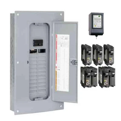 Homeline 100 Amp 24-Space 48-Circuit Indoor Main Breaker Plug-On Neutral Load - Image 1 of 2