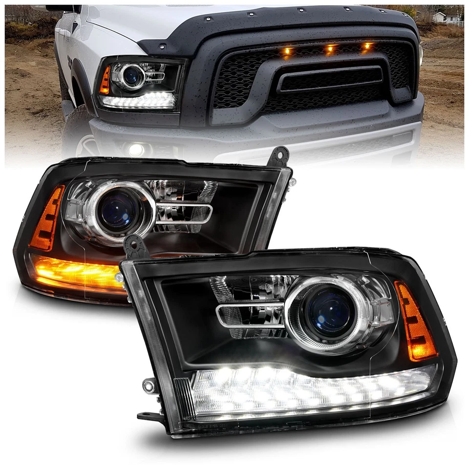 Conjunto de 2 lâmpadas de faróis 111609 Anzo lado do motorista e passageiro para Ram Truck Pai - Imagem 1 de 4