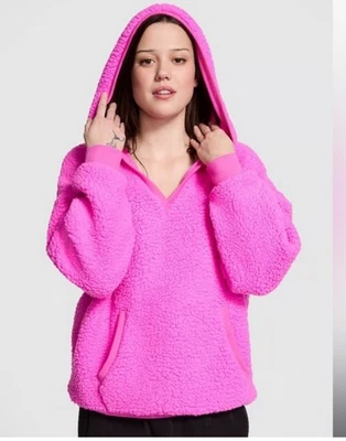 Nuevo Victoria's Secret ROSA (XL) Acogedor Pullover Polar Rosa Berry Top Nuevo con Etiquetas Foto 1 de 2