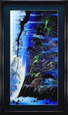 Eyvind Earle STEEP COAST LINE 1996 手签 Serigraph Magic Realism 框架 — 第 1/4 张图片