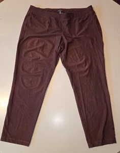 EILEEN FISHER LARGE Ankle Pull-On Stretch Viskose Hose aubergine Gummibund - Bild 1 von 7