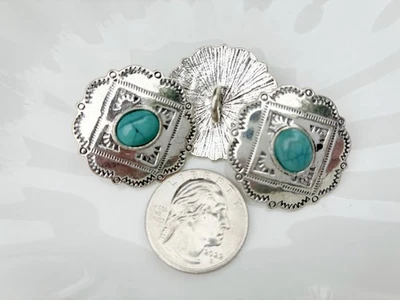 3PC Antiqued Silver Round Boho Chic Bohemia Metal Buttons Sewing Button with Sha - Image 1 of 2