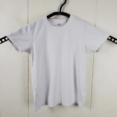 Uniqlo U Shirt Boys Small Solid White Crew Neck Short Sleeve Stretch Pullover - Image 1 of 4