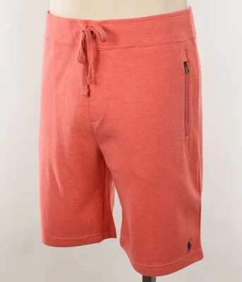 POLO RALPH LAUREN Red Heather Drawstring Jersey Shorts LARGE Zip Pockets NWT - Image 1 of 2