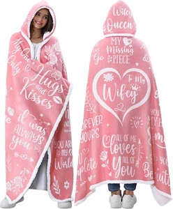 Wife Christmas Gifts, Wife Gifts from Husband, Wife Sherpa Fleece Wearable Blank - Picture 1 of 10