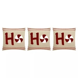 St. Nicholas Square Ho Ho Ho Santa Claus Christmas Throw Pillow Decor - Set Ot 3 - Picture 1 of 3