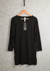 MarlaWynne Long Sleeve Tunic With Pockets & Side Slits Black Size M - Picture 1 of 10