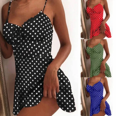 Mini Vestido Corto Para Mujer Boho Floral Verano Cuello en V Fiesta Noche Playa Solero Foto 1 de 4