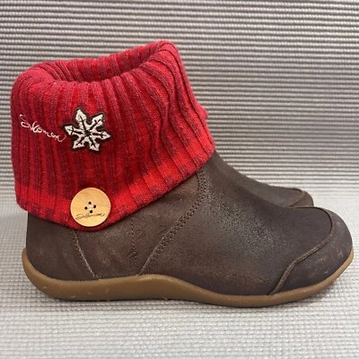 Salomon Bliss Convertible Women’s size 5.5 Brown Red Leather Wool Knit Boots - Image 1 of 4