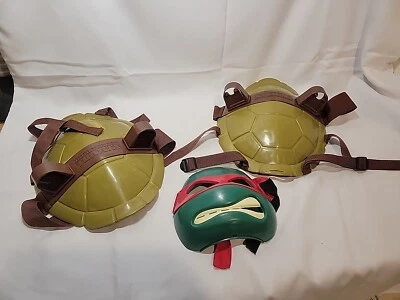  Teenage Mutant Ninja Turtle Costume Leonardo Mask & 2 Turtle Shells - Image 1 of 4