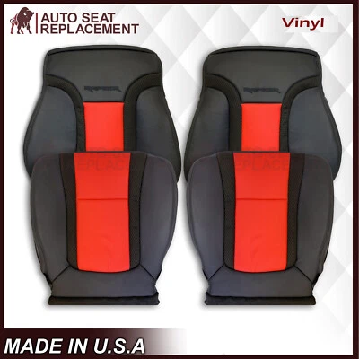 2010 2011 2012 2013 14 Ford F150 Raptor SVT Black & Red Syn. Leather Seat Cover - Image 1 of 4