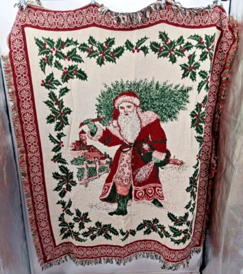 Manta Tapiz Papá Noel Navidad 54" X 60" Foto 1 de 4