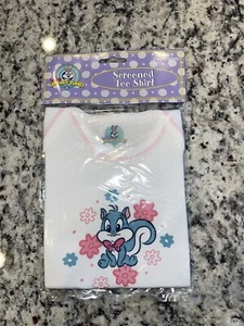 Vintage 90s Baby Boy Girl Looney Tunes Screened Tee Shirt Deadstock 3-6m - Picture 1 of 4