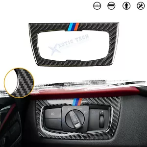 Carbon Fiber Headlamp Control Button Cover Trim For BMW 3 Series F30 2013-2017 - Picture 1 of 8