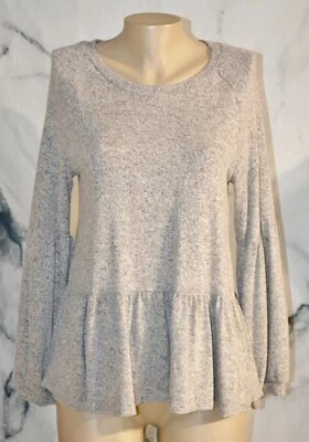 Suéter Lord & Taylor Design Lab Gris Jaspeado Ligero Suave Mediano Peplum Foto 1 de 4