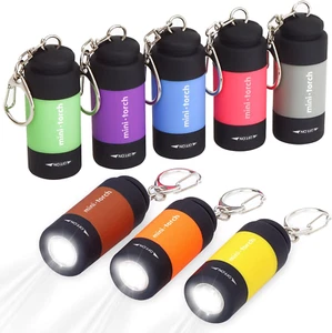 Mini Keychain Flashlight, Travel Flashlight USB Torch Rechargeable Colorful LED - Picture 1 of 12