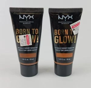 2 PACK NYX BORN TO GLOW NATURALLY RADIANT FOUNDATION MOCHA & MAHOGANY - Picture 1 of 7