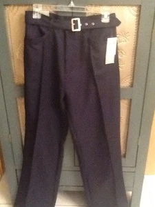 Genuine School Uniforms Big Girls Navy Flared Pants With Belt Size 20 Nwt - Picture 1 of 6