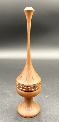 Candelabro/final vintage Weber Wood 1979, 8,5”, madera torneada a mano, como nuevo Foto 1 de 4