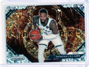 2023-24 Panini Prizm Damian Lillard Fast Break Prizm Fireworks #14 Bucks - Picture 1 of 2