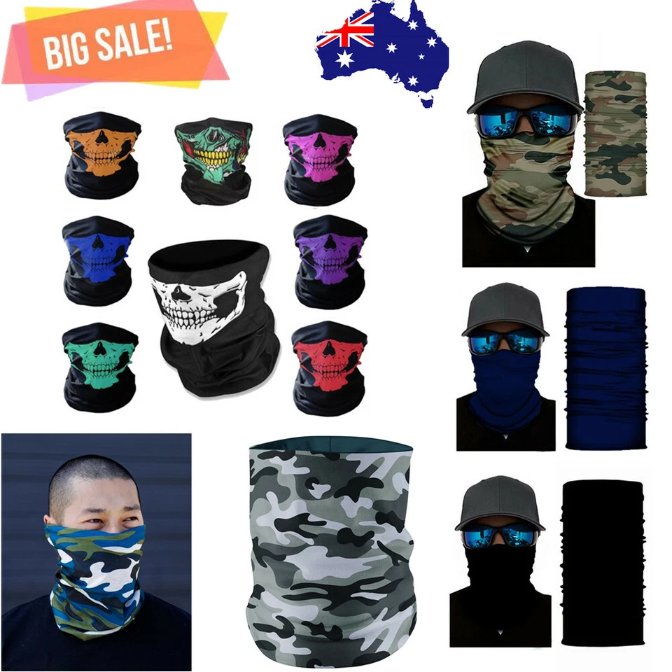 Bandana Head Scarf Face mask Shield Neck Tube Headwear Fishing Neck Gaiter AU - image 1 of 1