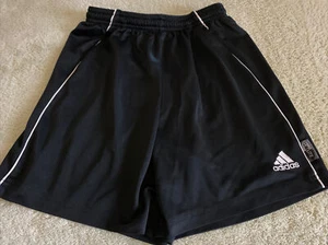 Adidas Boys Climalite Black White Accent Logo Athletic Shorts Drawstring 8 - Picture 1 of 6
