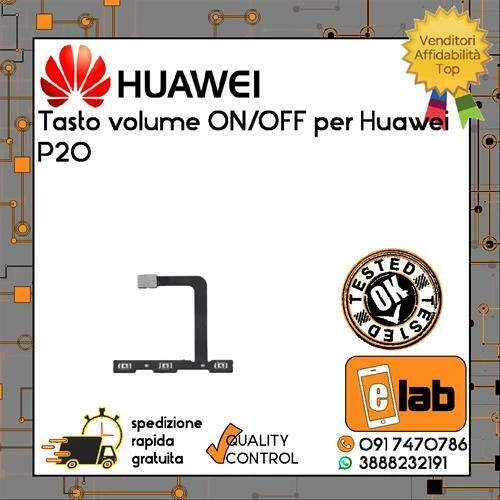 TASTO VOLUME POWER ON OFF ACCENSIONE PER HUAWEI P20 EML-L09 L29 L09C FLEX FLAT - Immagine 1 di 1