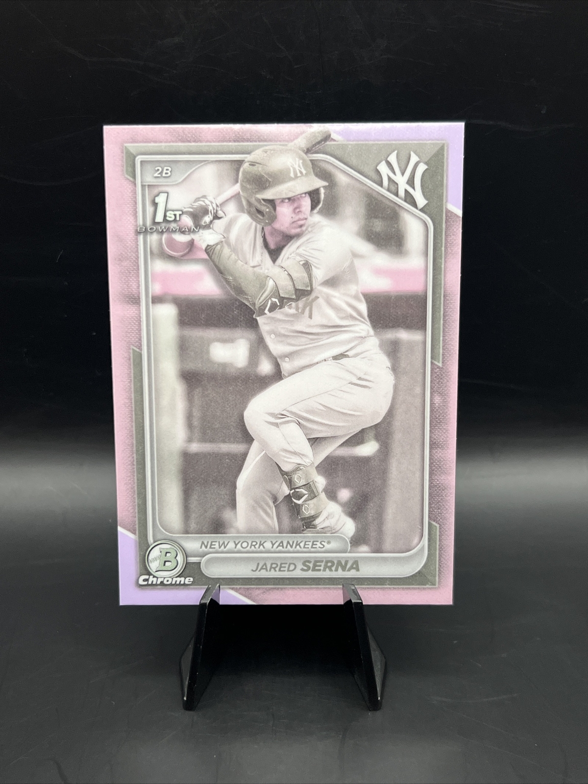 2024 Bowman 1st Jared Serna RC Chrome Pearl Refractor RARE! Yankees