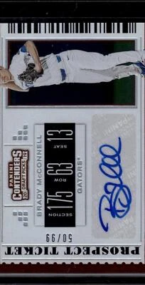 Boleto del draft Panini Contenders 2019 autógrafo #43 Brady McConnell 50/99 Foto 1 de 2