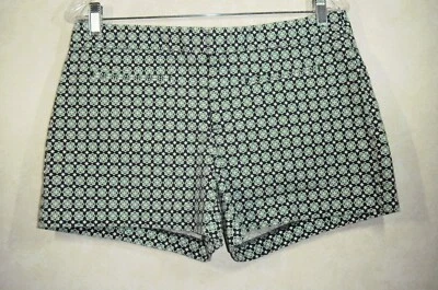 Pantalones Cortos Gap Elastizados Mujer 6 Azul Verde Blanco Geométrico Frente Plano Foto 1 de 4