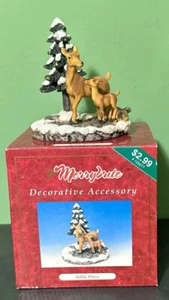 Vintage 90s Merrybrite Decorative Accessory Table Piece Deer in Forest Christmas - Picture 1 of 5