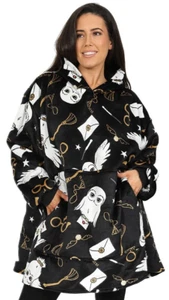Harry Potter Hedwig Damas Negra Gran Tamaño Lujo Manta Sudadera con Capucha W23 - Imagen 1 de 11