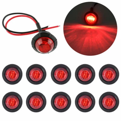 Mini luces LED redondas rojas de 3/4" para camioneta Ford SUV adorno PUS Foto 1 de 4