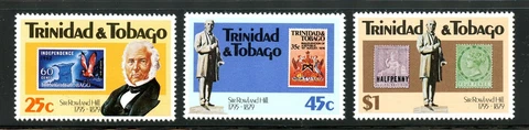 Trinidad & Tobago Complete MNH Set #318-320 Sir Rowland Hill Cover