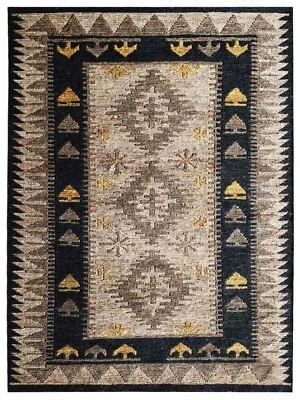 Alfombra ecológica de yute Sumak anudada a mano oriental multicolor BBH BBJ00020 Foto 1 de 4