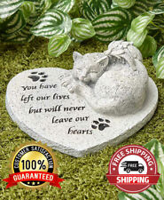 Paw Prints Pet Cat Memorial Cemetery Grave Marker Tomb Stone Statue Garden New