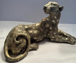 Jaguar Harz Skulptur Goldenes Wildtier 12 x 3 Zoll - Bild 1 von 5