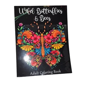 Wild Butterflies & Bees: Adult Coloring Book (Wild Things) LIKE NEW - Picture 1 of 22