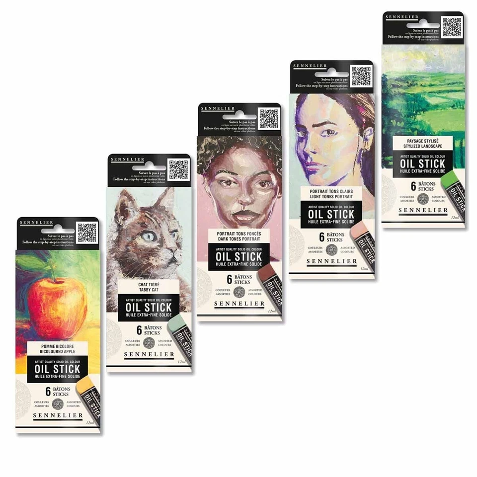 Sennelier Artist Oil Sticks - 6 x 12ml Mini Sticks - Choice of Types - Image 1 of 1