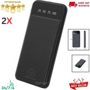2X 20000mAh Power Bank Chargeur Portable USB Type-C Micro Double Sortie Affichage LED - Photo 1 sur 5